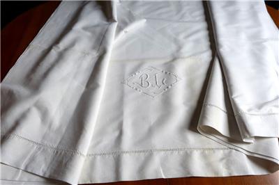 Altes Franz Fant Leinen Drap Bettuberwurf Ms 60 62 Hohls Monogr