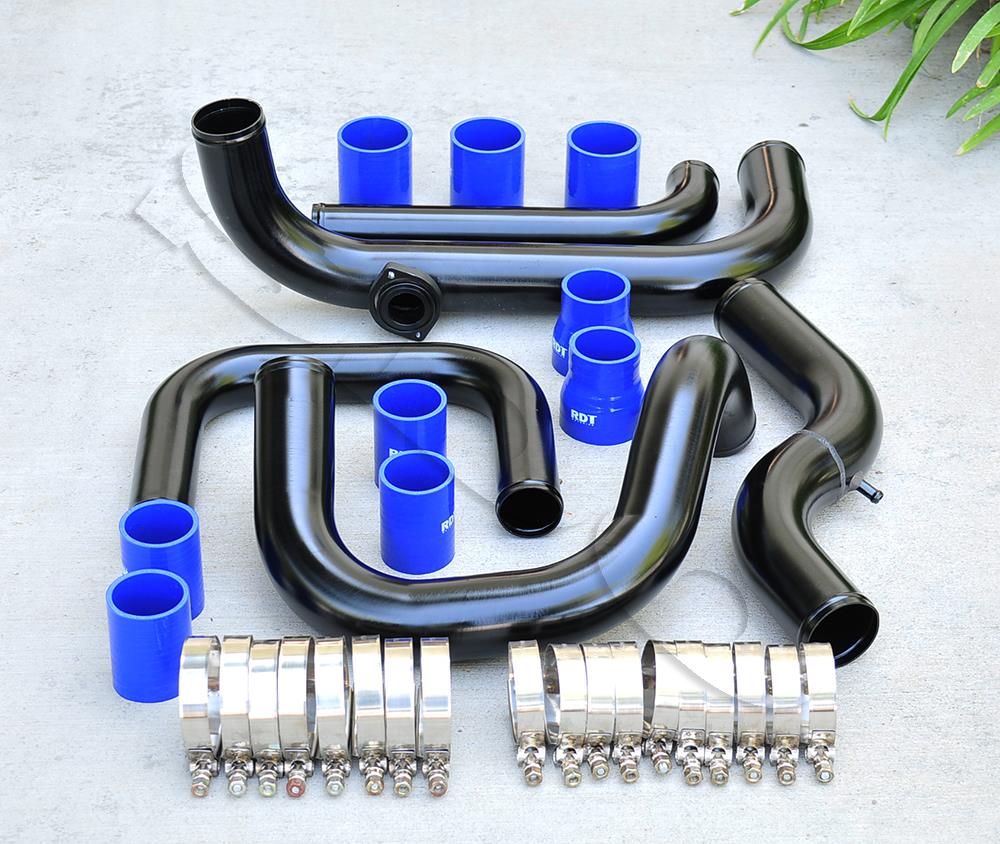 RDT Black Intercooler Piping S//RS Flange Red Coupler kit for 1994-2001 Integra
