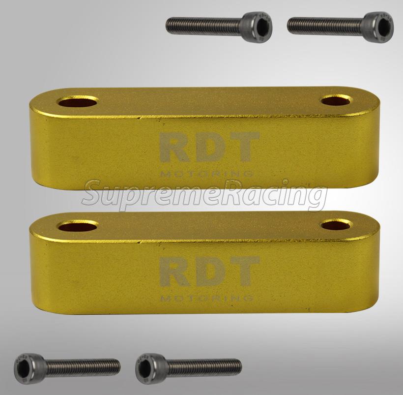 Black Front 7//8/" Screw-On Aluminum Hood Riser Spacer Kit For Integra//Civic//CRX
