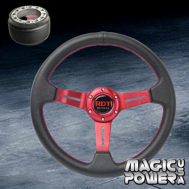 330mm Black Deep Dish Steering Wheel /&Hub Adapter For Nissan 240SX S13 S14 89-98