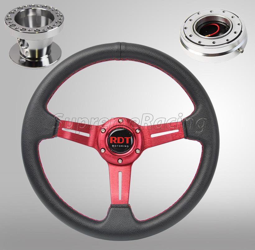 Gold Steering Wheel Combo Kit w//Quick Release PO For Civic 92-95 Integra 94-01
