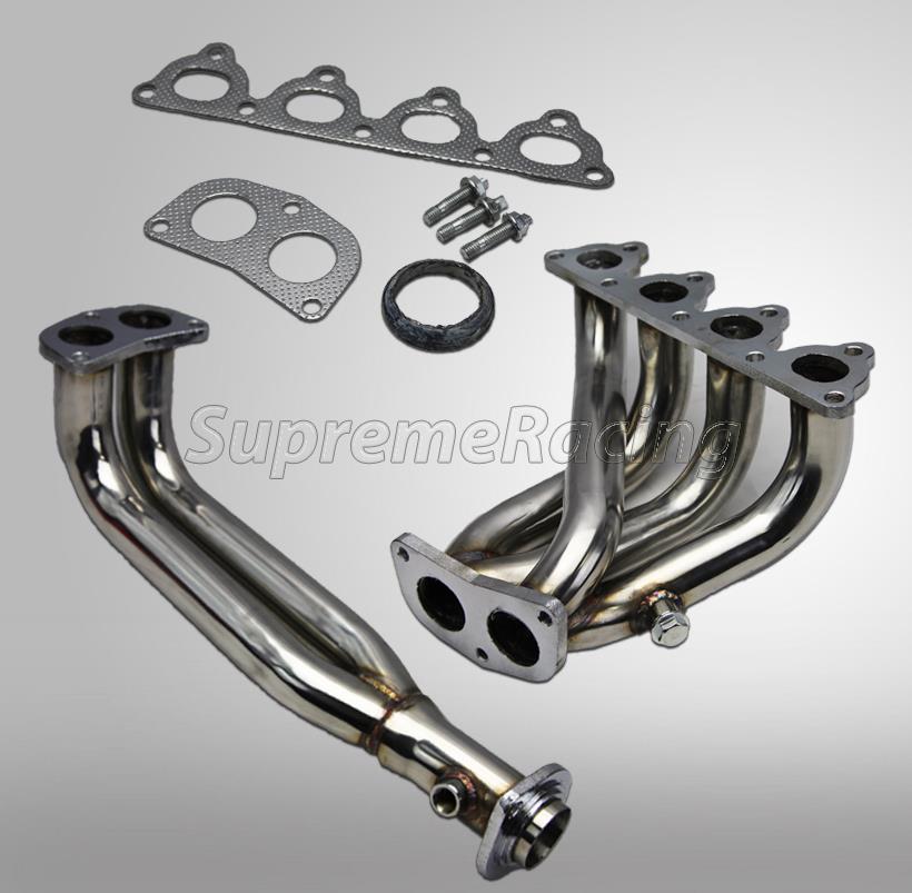 For Civic Del Sol CRX D15 D16 SOHC Stainless Exhaust Header+High Flow Test Pipe