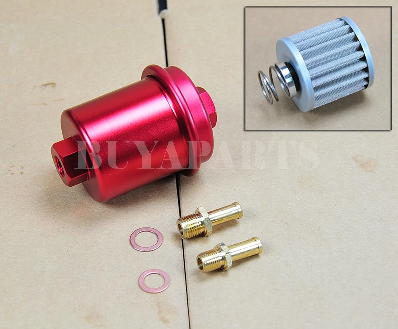 Buyaparts High-Performance Universal Fuel Filter – Red – 200 PSI – For Turbo Or N/A Applications