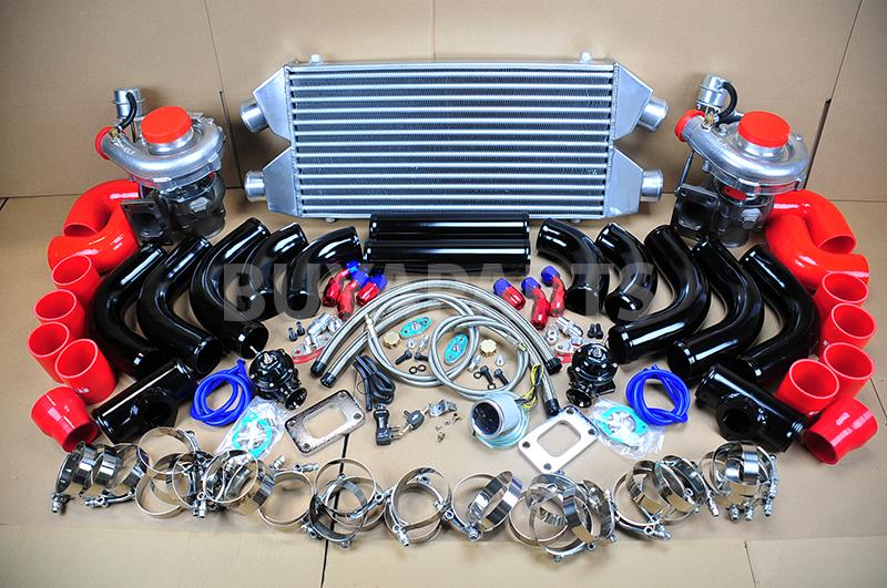 Turbo Intercooler Piping Kit 90-96 300ZX Fairlady,Piping,Coupler /& Clamp-RED