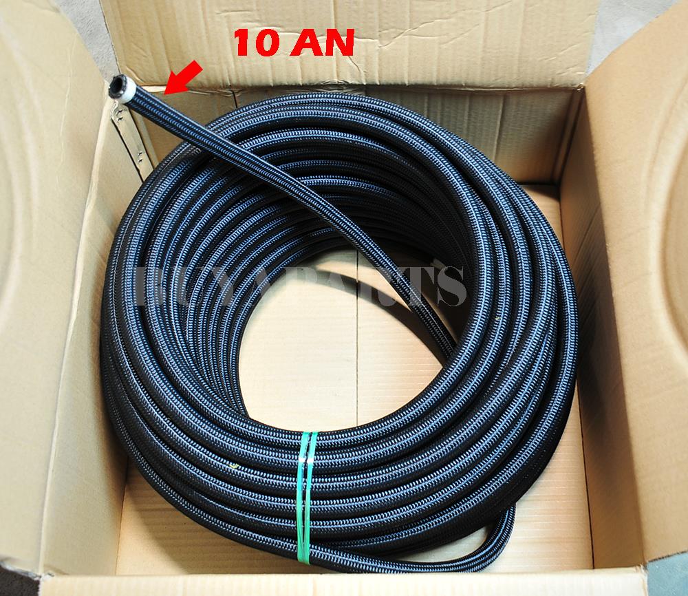 6AN AN6 Oil Fuel Gas Line Hose Foot Black 1500 PSI NYLON cover braided