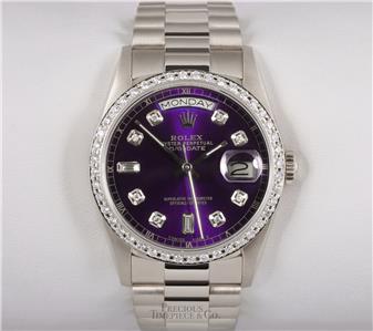 may ページ Rolex Day-Date 18239 Presidential 18k White Gold 36mm-Purple Dial