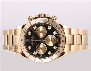 Rolex Daytona 116528 18k Yellow Gold 40mm Custom Black Paul Newman