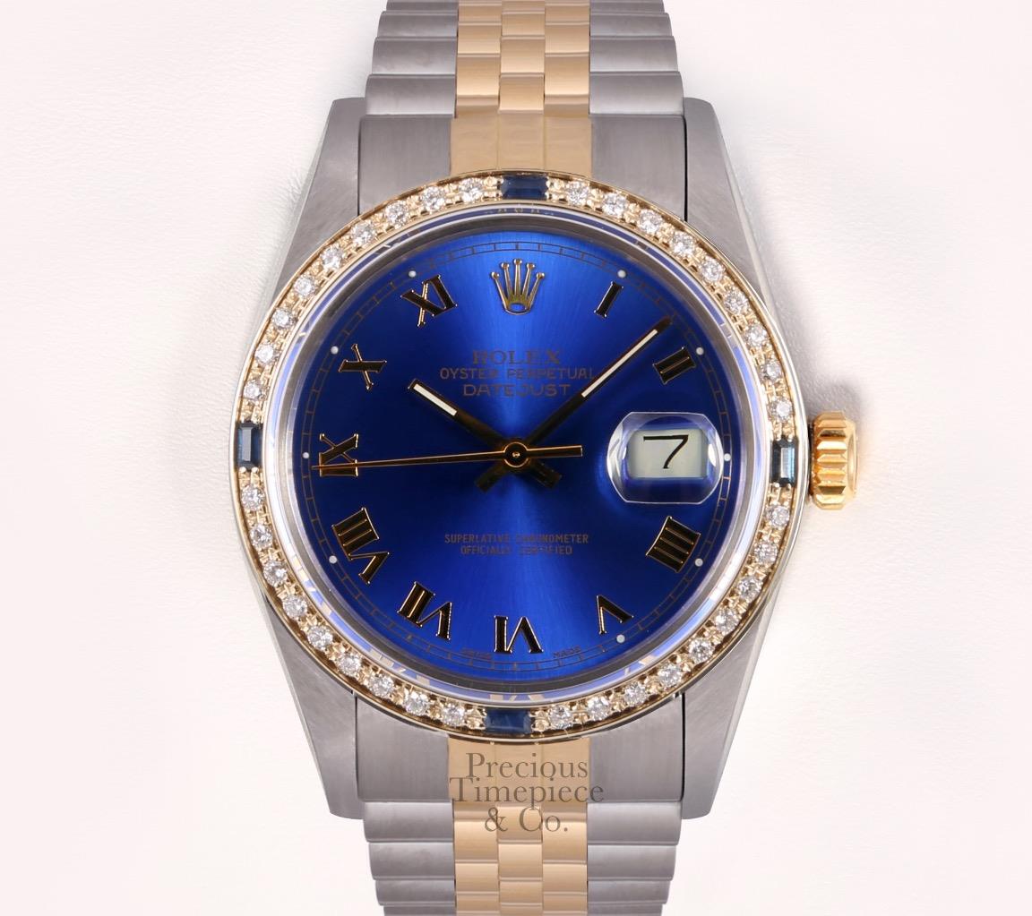 rolex datejust 36 two tone diamond bezel