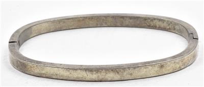 SARAH STRAUSSBERG Ivana Bangle Fine シルバー Vintage Sterling Silver Unsigned Smooth ladies oval opening