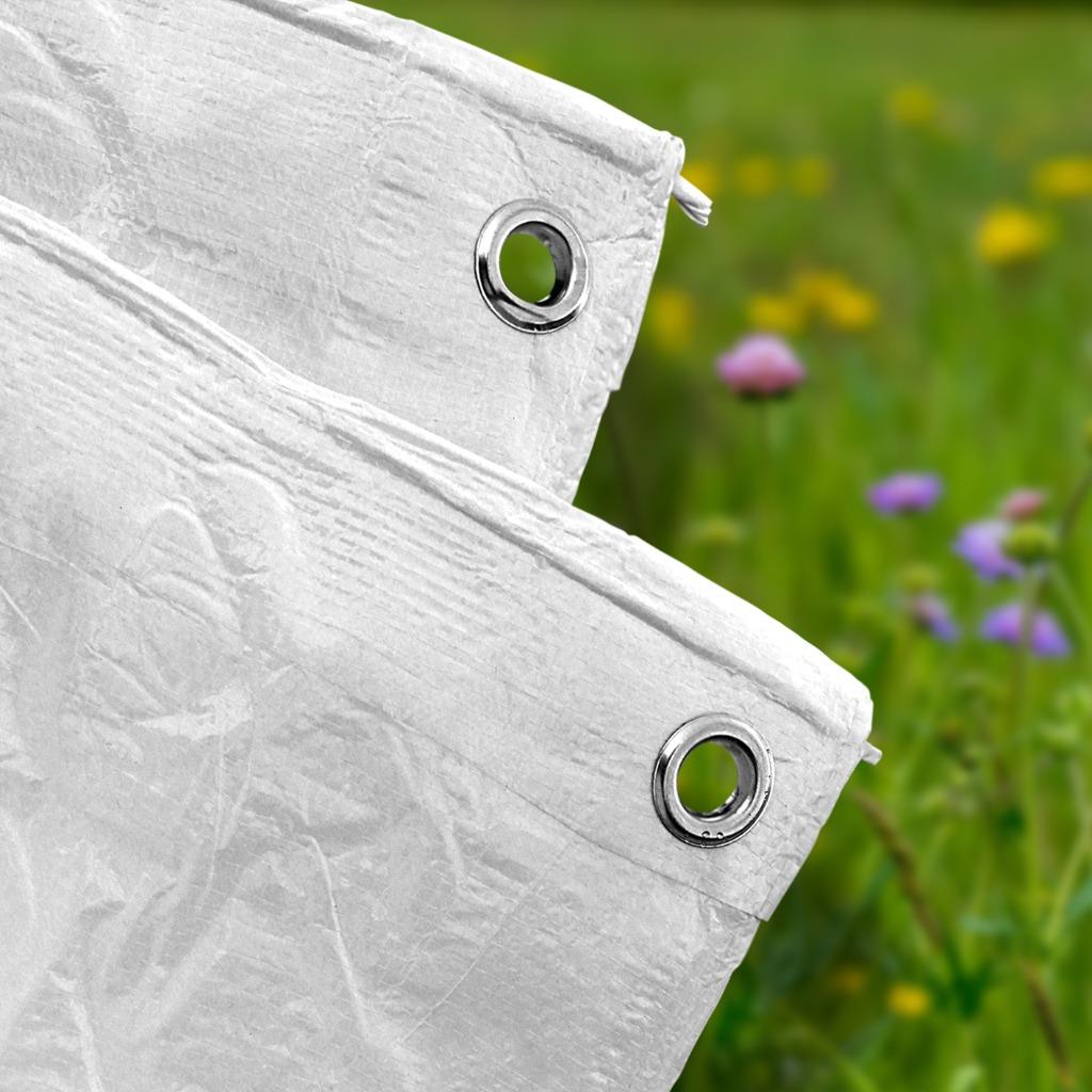 WHITE TARP SHEET Tarpaulin Strengthened Waterproof Heavy Duty 90 g/sm