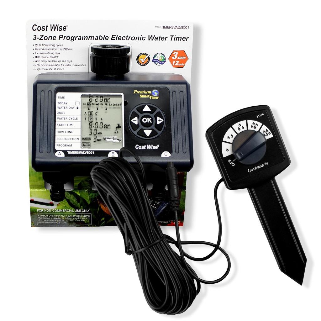 Automatic WATERING TIMER + MOISTURE SENSOR Garden Water Controller