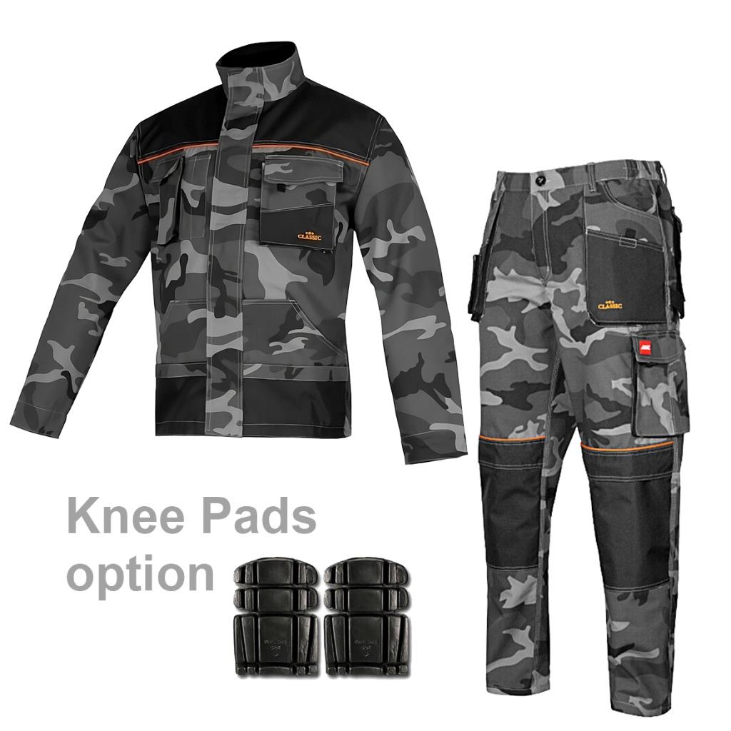 Camo work trousers with knee pads sales