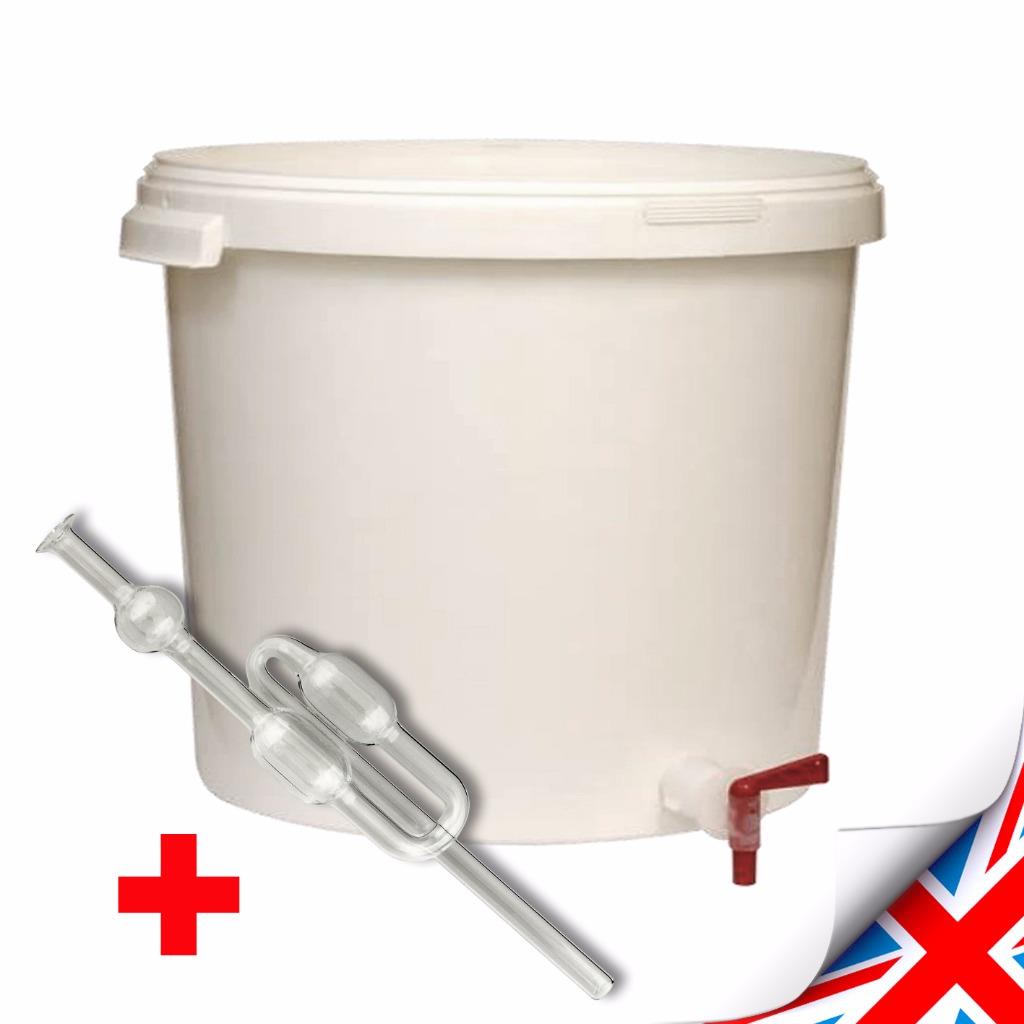 20 LITRE FERMENTING/FERMENTATION BUCKET VESSEL +TAP AIRLOCK HOME BREW