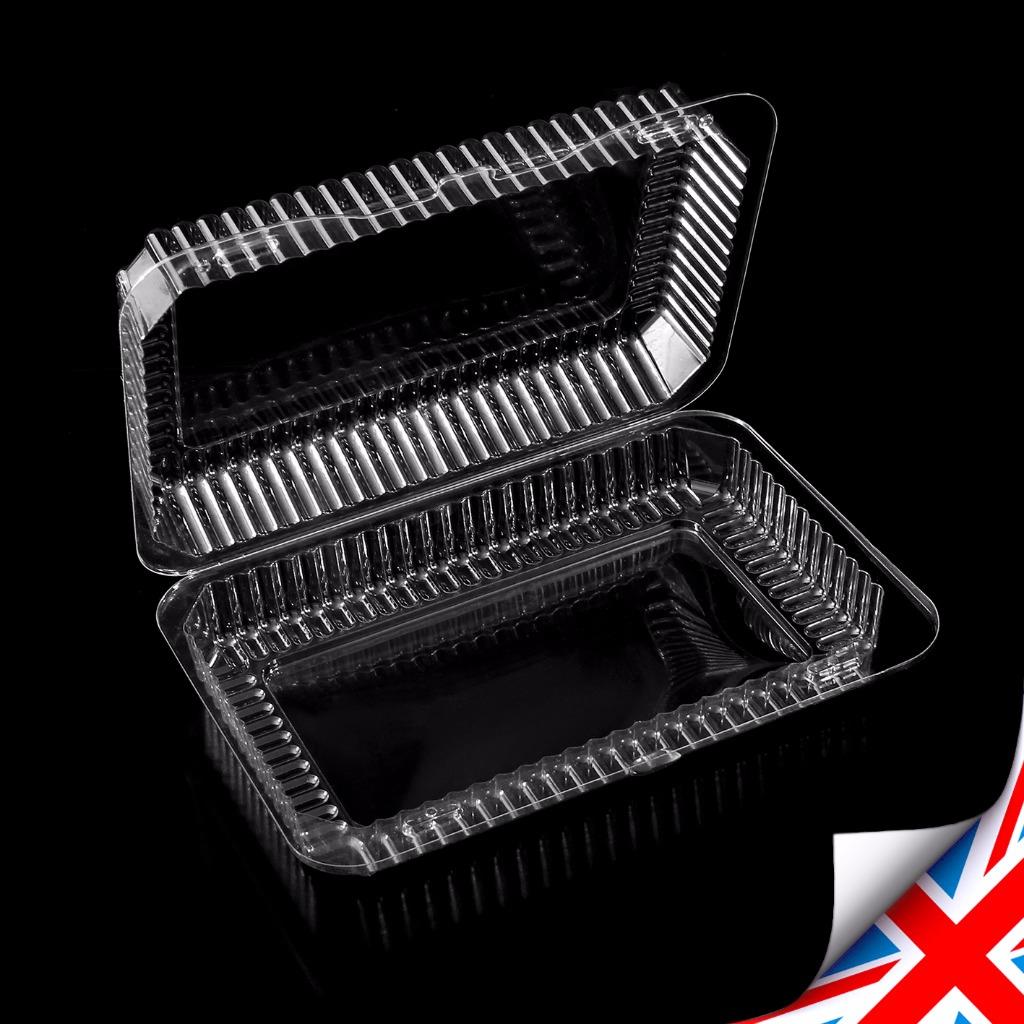 10300 Plastic Disposable Clear Boxes for Food Cake Size 205 x 100 x