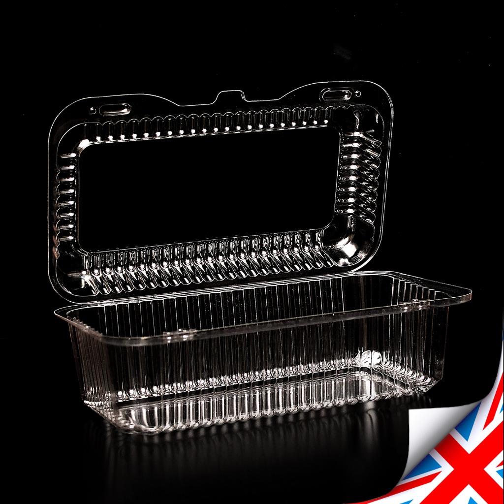 10300 Plastic Disposable Clear Boxes for Food CAKE SIZE 215 x 107 x