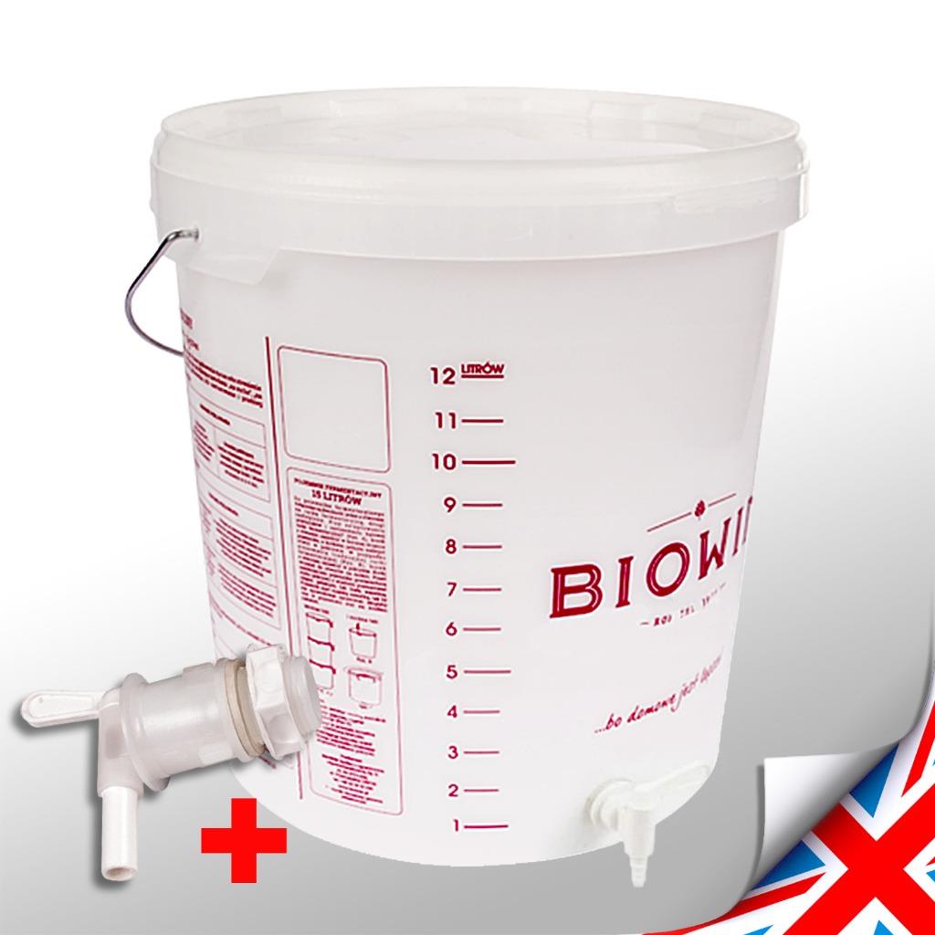 15 LITRE FERMENTING FERMENTATION BUCKET + LID & TAP HOME BREWERY