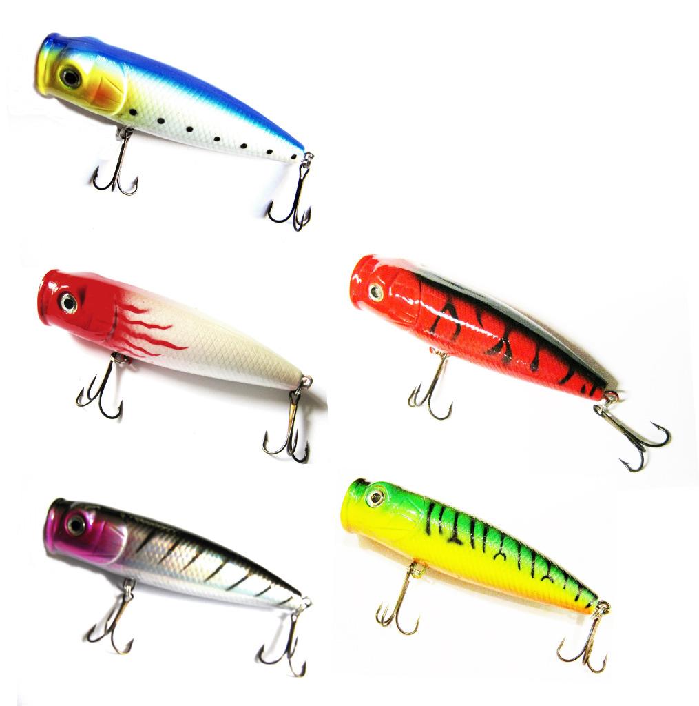 Rattling Surface Floating Pike Bass Popper Lures 41/2" / 1oz Fresh or
