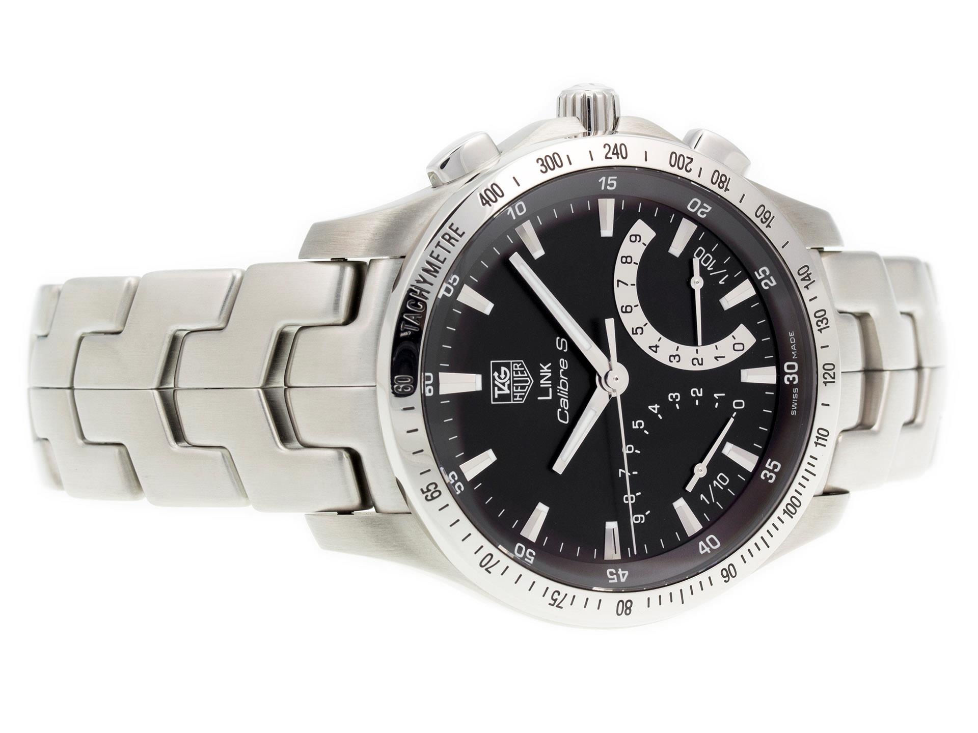 TAG HEUER LINK CJF71110 CALIBRE S MENS QUARTZ BLACK CHRONOGRAPH CJF7110