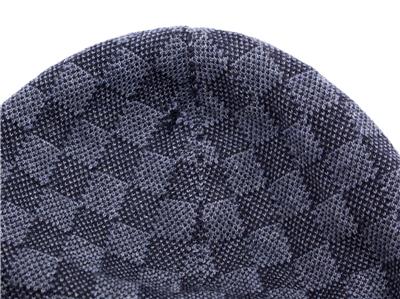 Louis Vuitton Damier Pattern Mens Knit Cobalt Blue Wool Scarf Beanie Hat Set | eBay