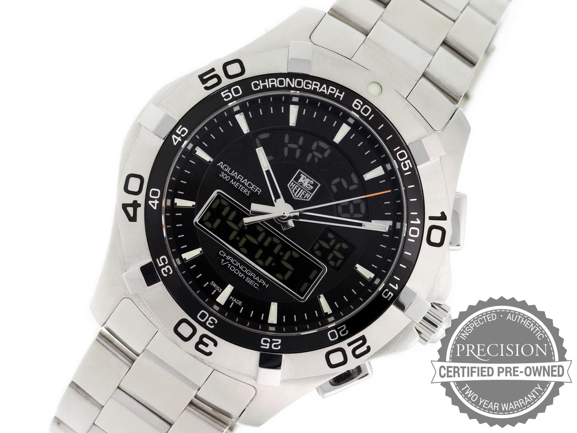 TAG HEUER AQUARACER CHRONOTIMER 43MM QUARTZ BLACK DIGITAL DIAL CAF1010.BA0821 | eBay