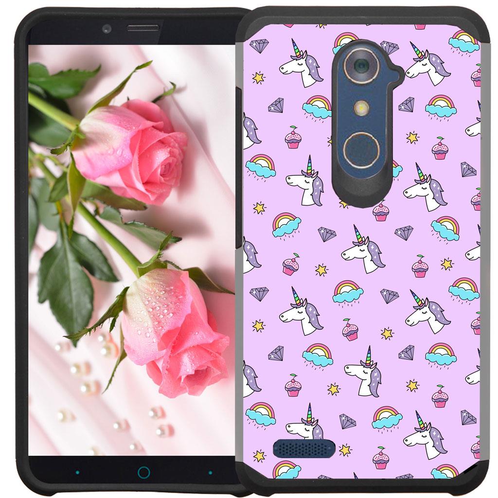 For ZTE Zmax Pro / ZTE Blade X Max Pastel Colorful Phone Slim Hybrid Case Cover