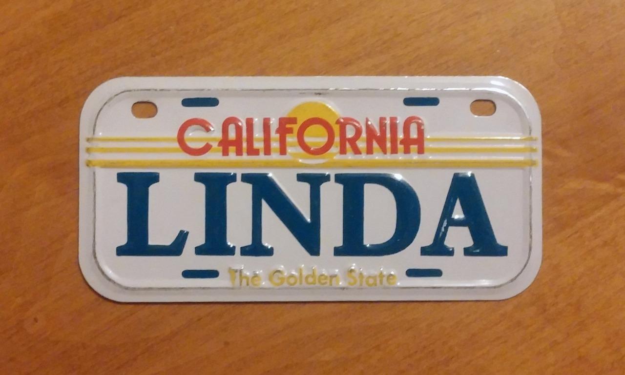 California Golden State Mini Bicycle Bike License Plate With Name TERESA NOS 