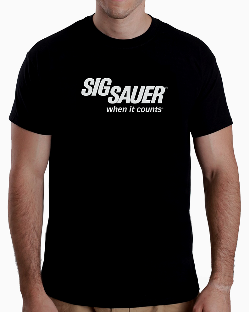 Sig Sauer When it Counts Adult T Shirt Black | eBay