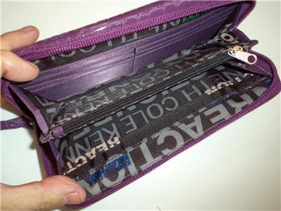 Kenneth Cole Croco Organizer Wallet,Purple