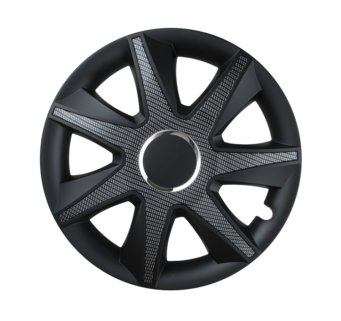4x 15" Wheel Trims Hub Caps 15 Inch Wheel Cover Trim CARBON Plastic