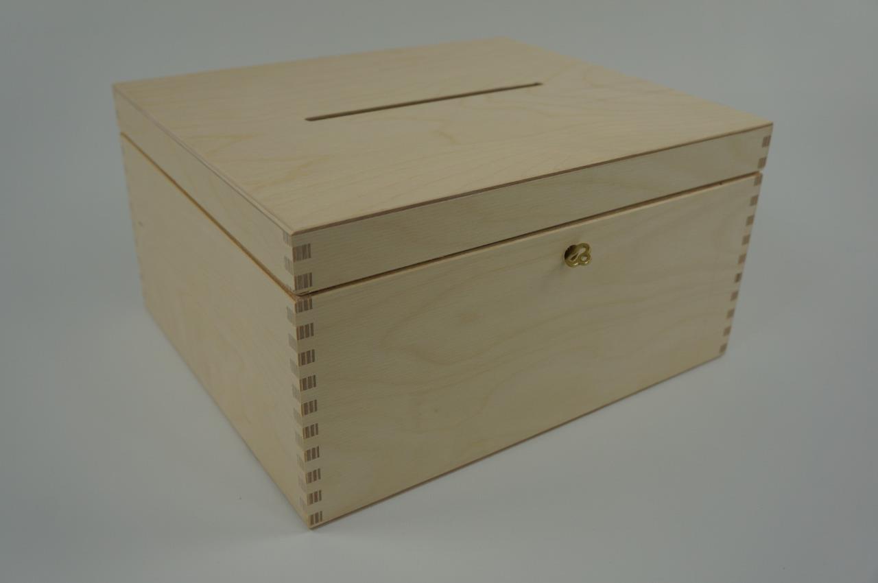 Wooden Lockable Plain Chest Storage Card Box Decoupage Wedding Cards