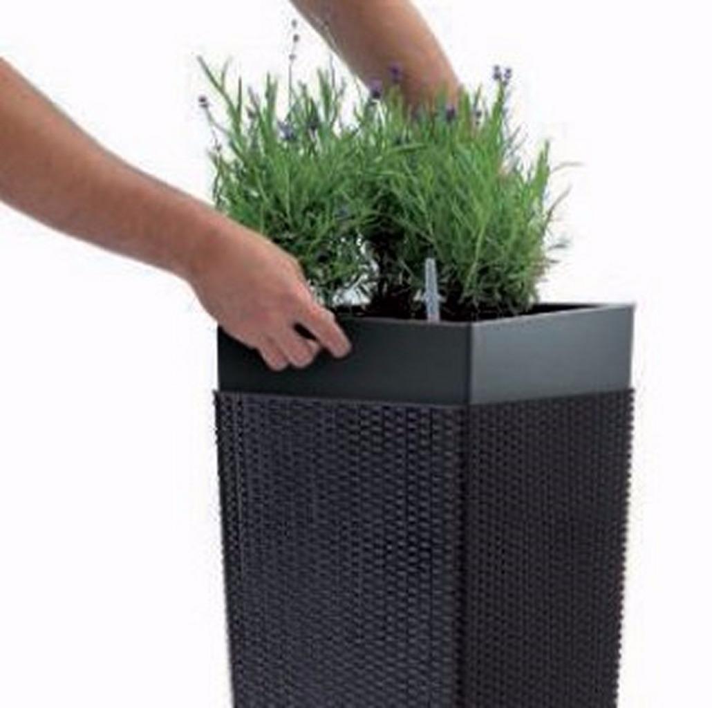 Rattan Flower Pot Planter + Liner Garden Outdoor Indoor 91,5l