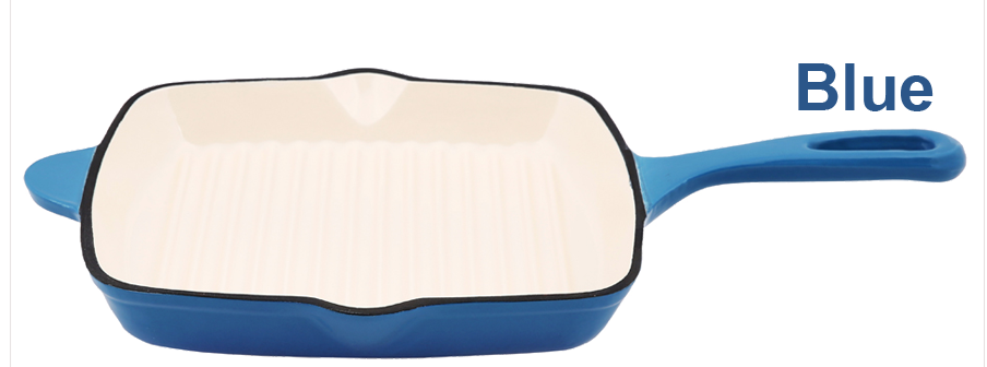 Blue Cast Iron Grill Pan