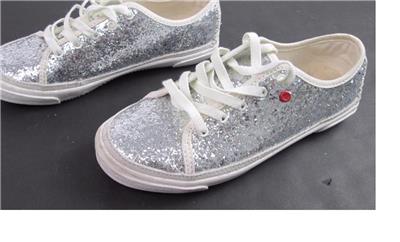 girls silver glitter sneakers