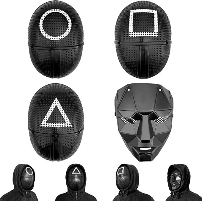 Halloween Mask Square Triangle Circle Boss, Cosplay Props Face Cover Masquerade - Picture 2 of 6