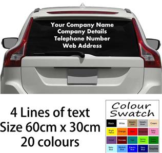 Personalisierte Geschaft Werbung Custom Heckscheibe Auto Van Vinyl