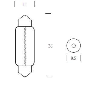 10 x 253 BLB253 6 Volt 6 Watt Festone Lampadine Moto Scooter 11 x 36mm