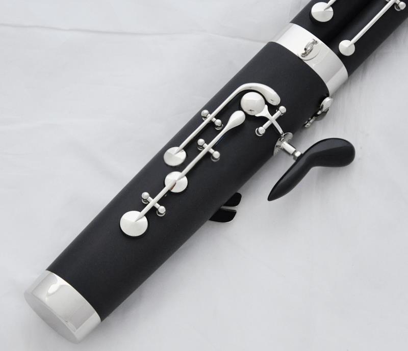High Black Bakelite Silver Mini BASSOON G Key w/ bocals Leather case