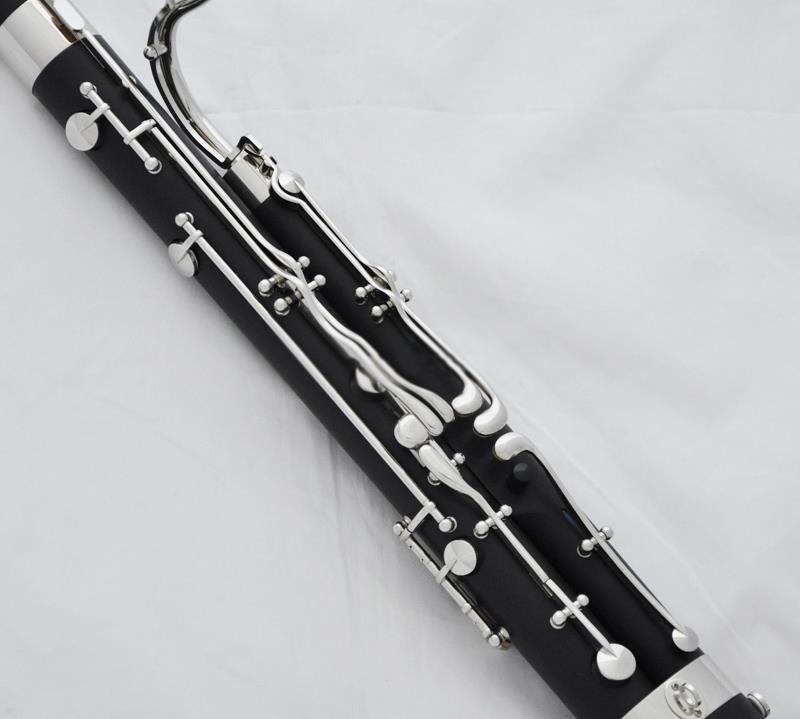 High Black Bakelite Silver Mini BASSOON G Key w/ bocals Leather case