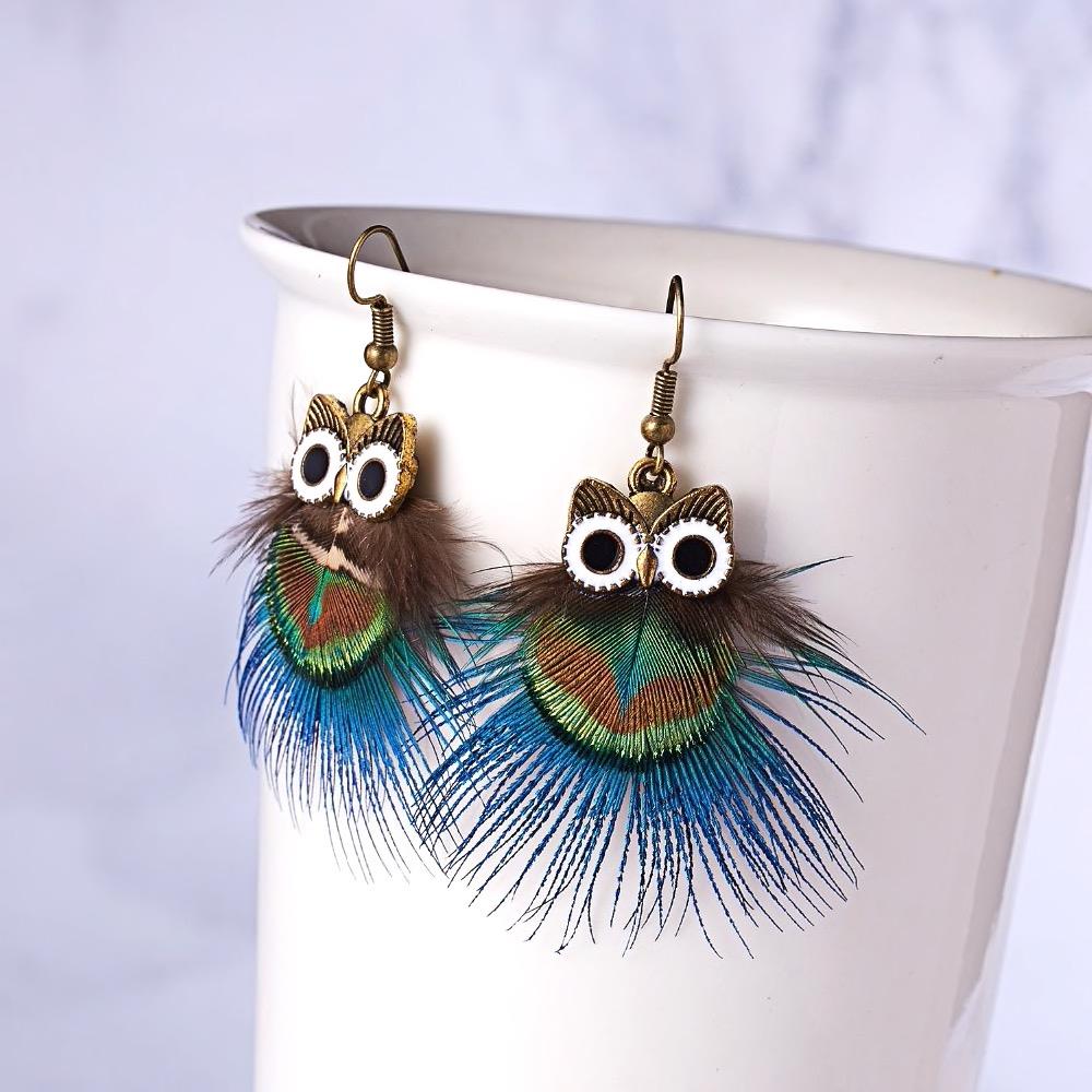 Owl feather earrings discount