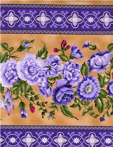 Giselle Purple Lavender Violet Mauve Gold Floral Rose ...