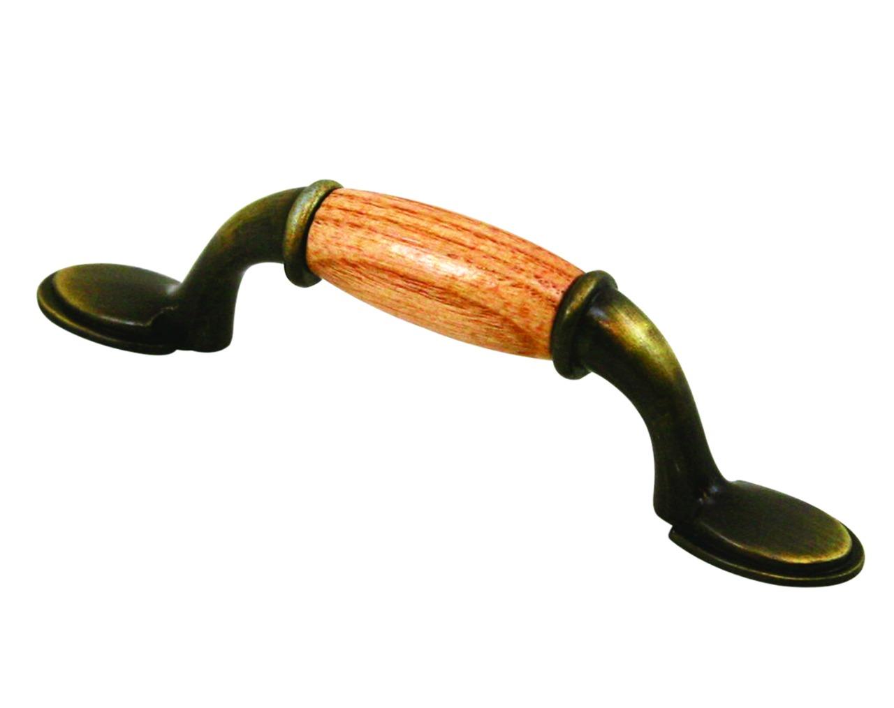 Ultra Hardware 3" Antique Brass/Oak Insert Drawer Pull 25 pack eBay