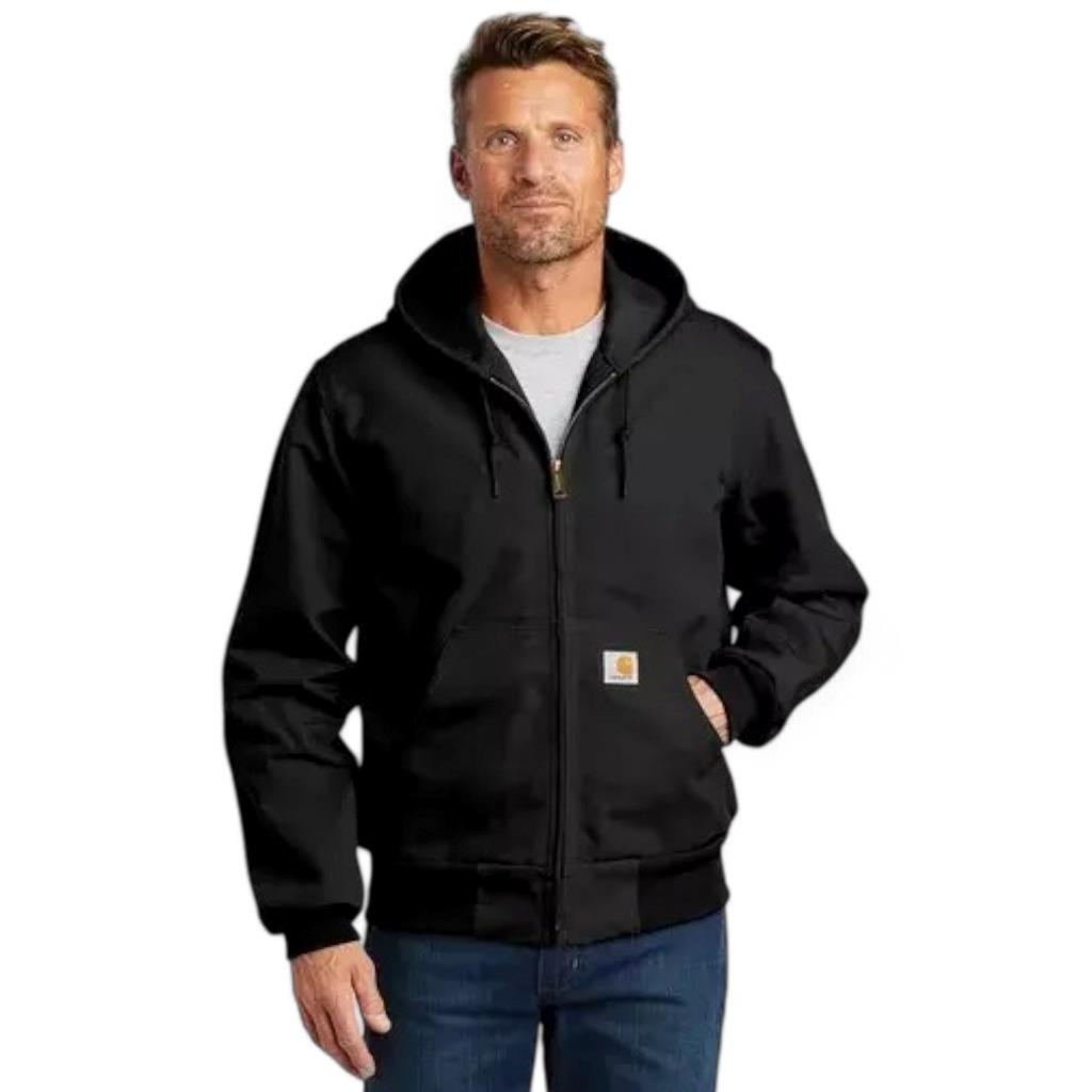 Chaqueta Carhartt Para Hombres 0J0131-M Pato Firme Forrada Térmica Activa Calce Suelto Negra Nueva - Imagen 16 de 18