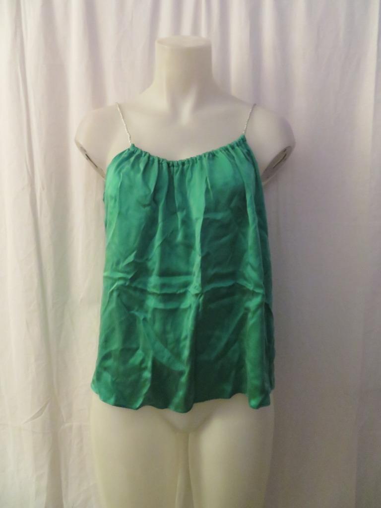 Womens Zoa New York Green Silk Top Size S Ebay