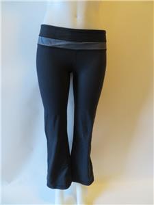 WOMENS LULULEMON BLACK & GREY YOGA ACTIVE PANTS SZ 4 * | eBay