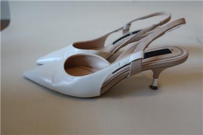 Womens Zara White Pointy Slingback Heels 39 US/9 * | eBay