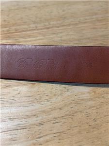 Mens Brooks Brothers Brown Croc Embossed Grain Leather Belt  display picture 2