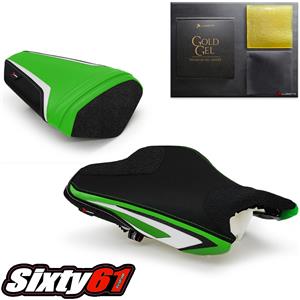 ジェル Kawasaki ZX6R Seat Covers with Gel 2013-2018 Anniversary Front