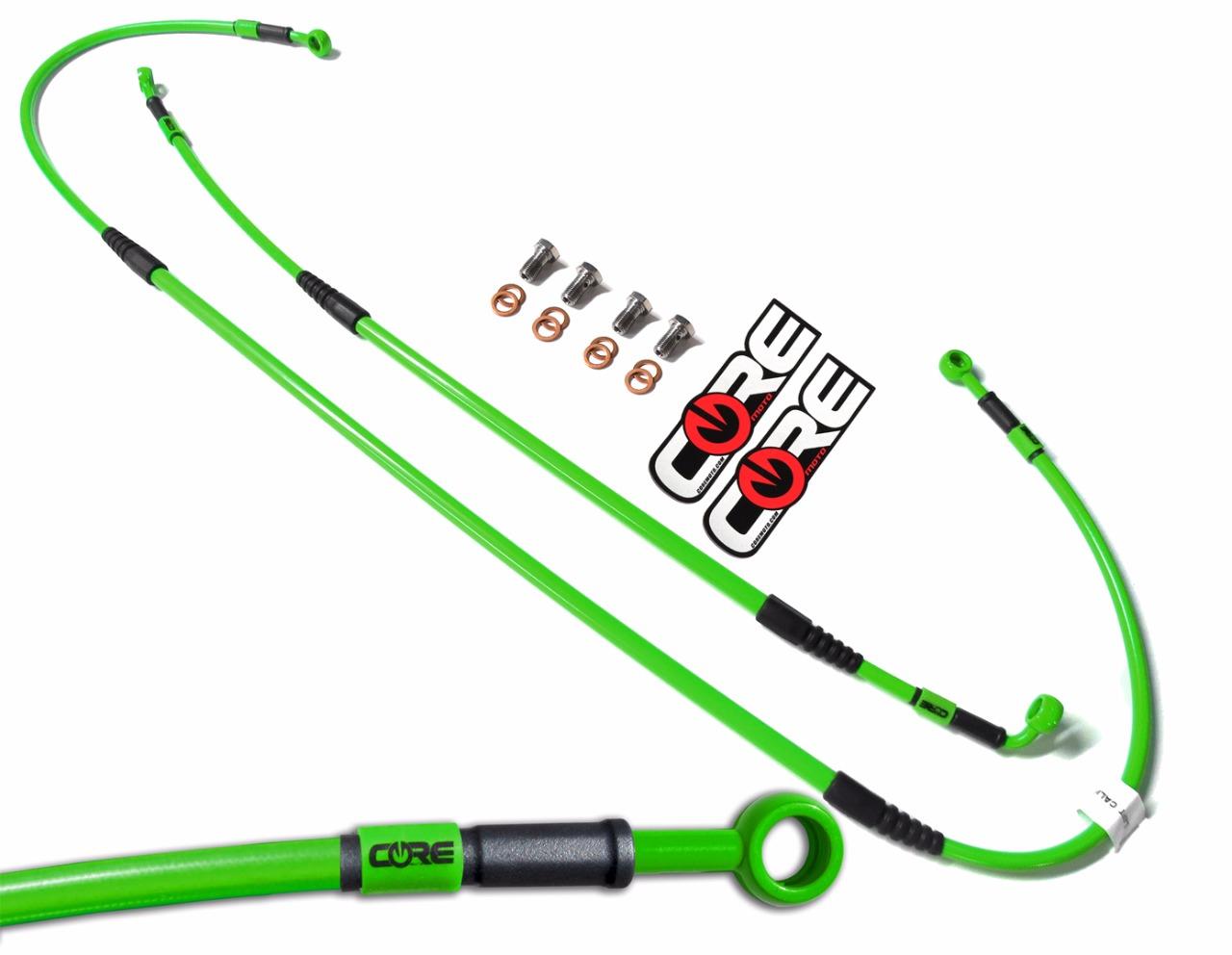 Brake Lines Kawasaki KX250F 20122018 2019 2020 Front Rear Green Steel