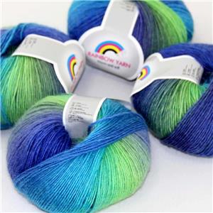 Lot of 1 Skein x50gr NEW Chunky Hand Knitting Rainbow Wool Shawls Yarn Colorful