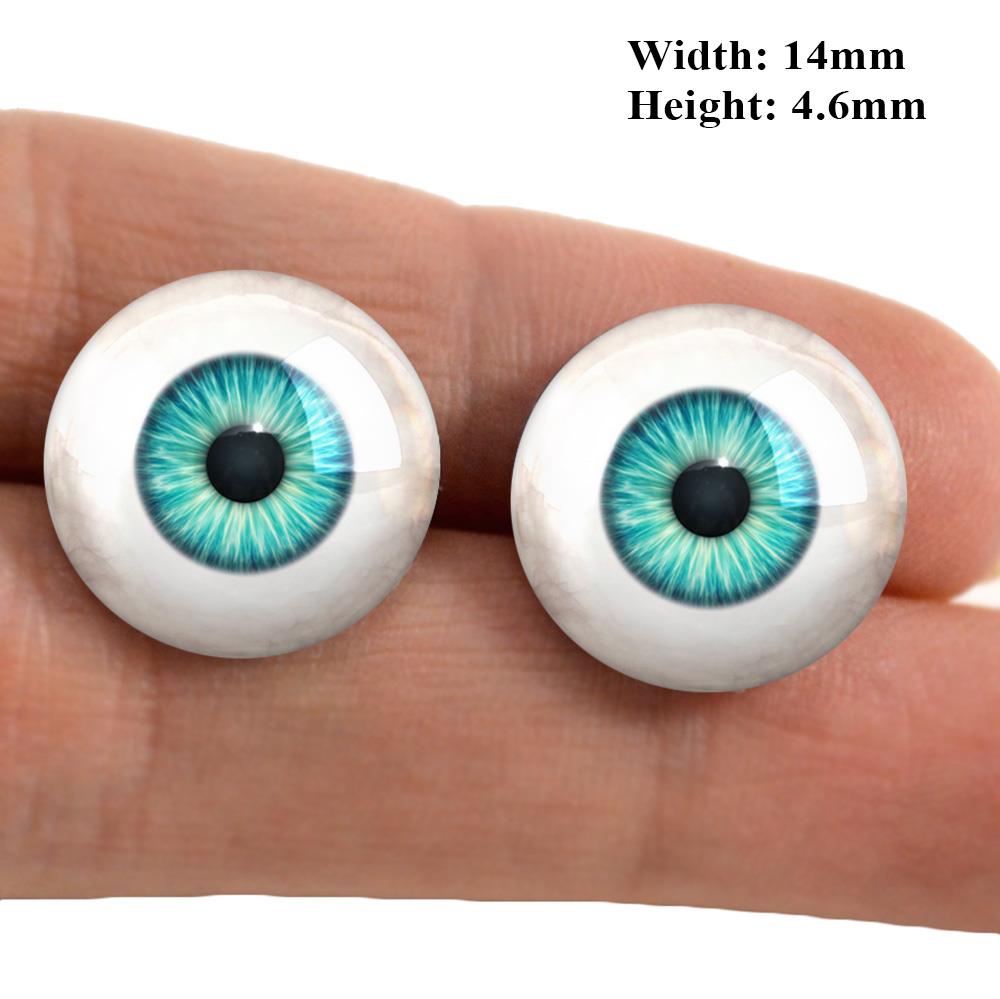 Teal Blue Pixel-Free Glass Eyes for Reborn Baby Dolls 2pc Size 55-3-image